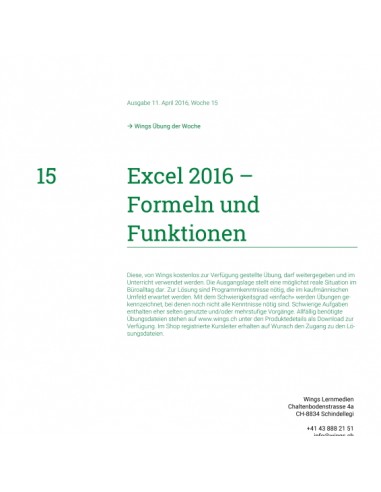 UdW 1615 Excel Formeln und Funktionen